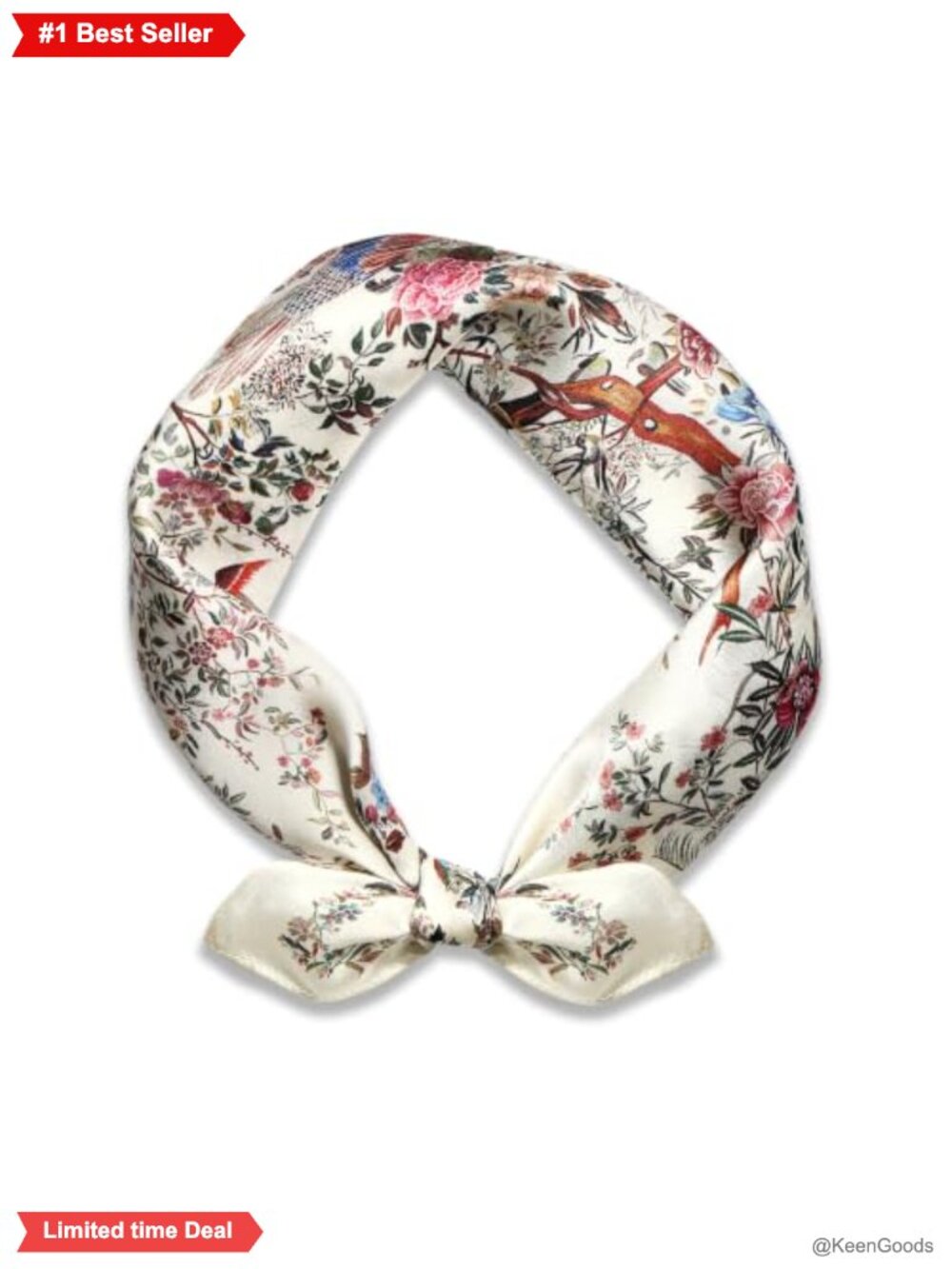 100% Mulberry Silk Scarf 21" Square Hand-Rolled Women Hair Neck Scarf